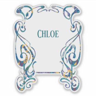 Cadre Art nouveau Floral Autocollant Vinyl Coupé s