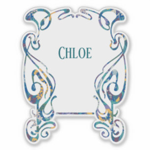Cadre Art nouveau floral Autocollant vinyle découp
