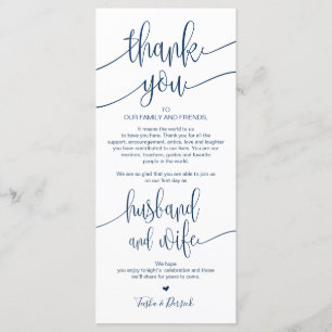 Cadre Carte de remerciements pour le dîner Mariage