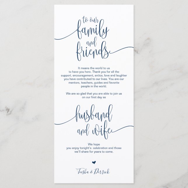 Cadre Carte de remerciements pour le dîner Mariage (Devant)