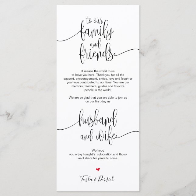 Cadre Carte de remerciements pour le dîner Mariage (Devant)