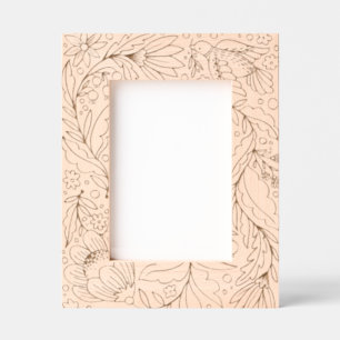 Cadre charmant illustré de colombe et de fleurs fo