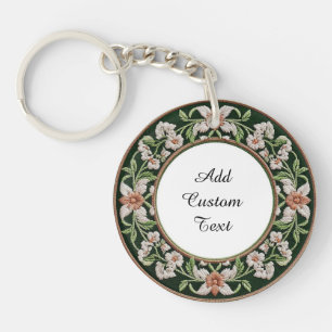 Cadre circulaire floral brodé