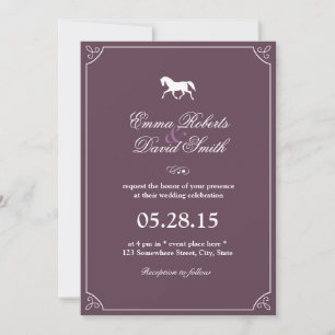 Cadre classique Courir Cheval Mariage Invitations