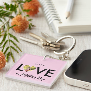 Cadre coeur rose personnalisé pour la fête des mèr