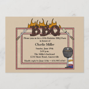 Cadre de barbecue - Invitation à la fête d'anniver