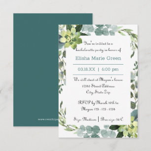 Cadre de bouquet sarcelle - Invitation de fête de