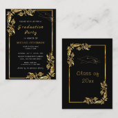 Cadre de feuilles dorées modèle d'invitation de re