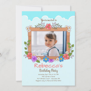 Cadre de jardin photo Invitation d'anniversaire