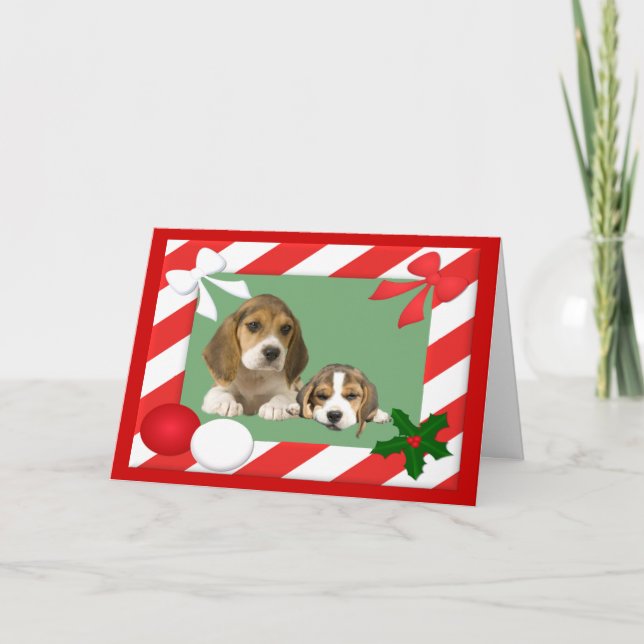 Cadre de la carte de Noël beagle (Devant)