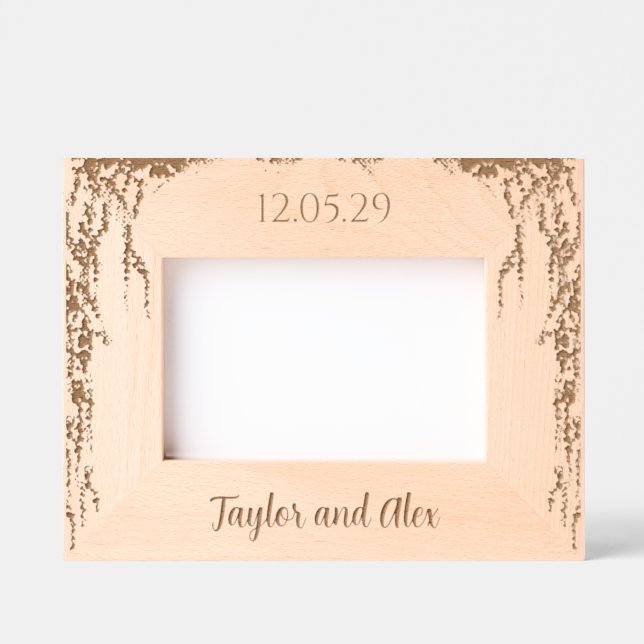 Cadre de Mariage de vigne naturel Simplistic Boho (Recto)