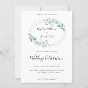 cadre de verdure aquarelle faire-part de mariage