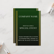 Cadre doré Carte d'invitation Green Corporate Part