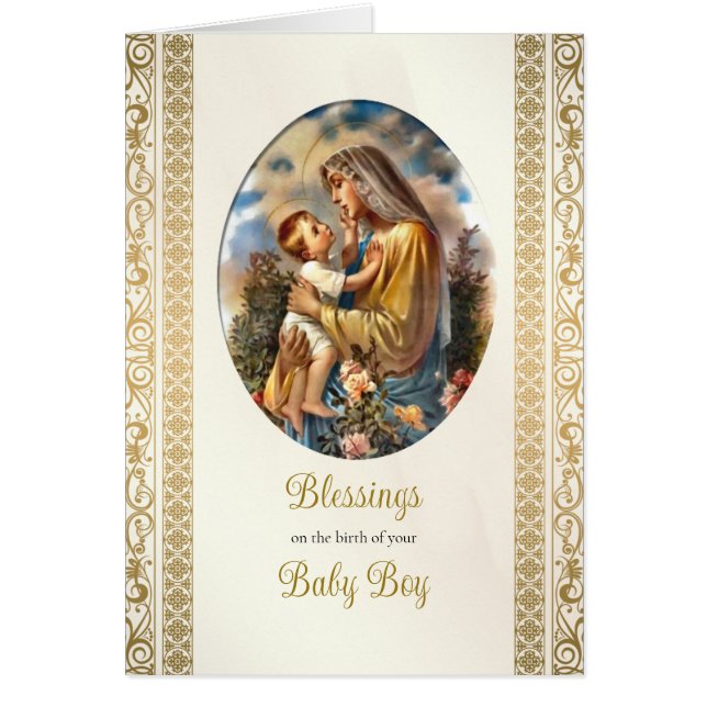 Cadre doré complexe Félicitations Catholiques Bébé (Devant)