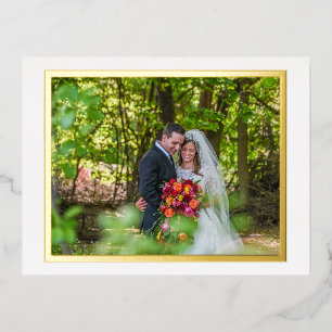 Cadre doré photo mariage, Carte de remerciements s