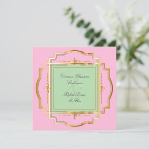 Cadre Doré Séduisant Invitation de Mariage