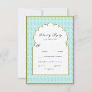 Cadre élégant Arc Aqua mariage indien Carte RSVP