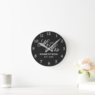 Cadre élégant de M et Mme pour horloge murale pour