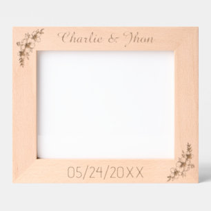 Cadre en bois personnalisé avec photo de mariage g
