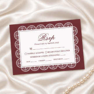 Cadre en dentelle blanche de Bourgogne Faire-part