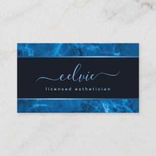 Cadre en métal bleu et marbre   CARTE DE VISITE