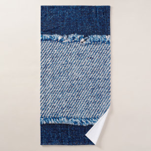 Cadre en tissu jean bleu Denim. Dénim bleu fleur