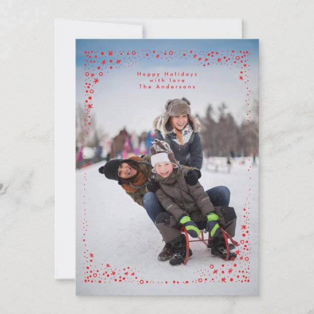 cadre étoilé Noël Carte photo de vacances (Devant)