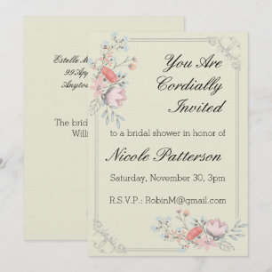 Cadre fantaisie Invitation de douche nuptiale 5x7