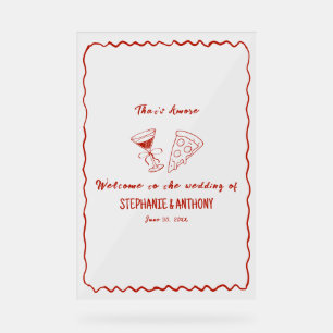 Cadre Fantaisiste Rouge C'est l'Amour Mariage Ital