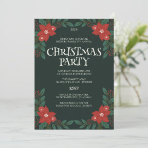"Cadre floral classique Noël Fête Invitation