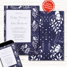 Cadre floral délicat sur invitation de mariage ble