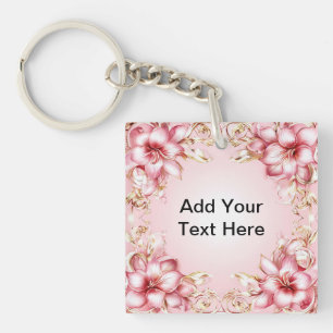 Cadre floral élégant avec motifs de lys rose