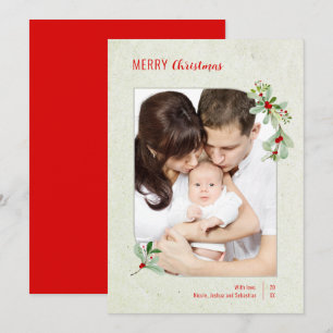 Cadre Floral moderne Joyeux Noël Carte