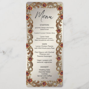 Cadre Floral Or avec le menu Pierres rouges