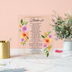 Cadre géométrique floral Psalm 23