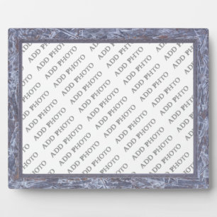 Cadre gris-bleu classique avec plaque photo
