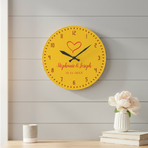 Cadre Horloge Jaune pour Mariage ou Anniversaire d