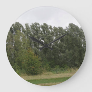Cadre Horloge Murale Ligne d'Arbres Inclinés