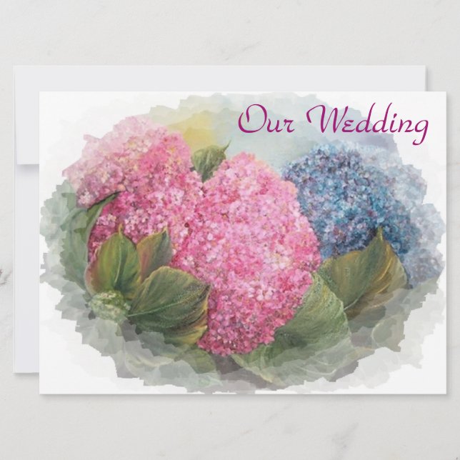 CADRE HYDRANGEAS - FAIRE-PART DE MARIAGE (Devant)