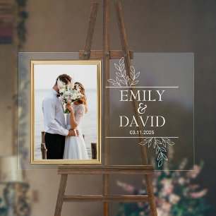 Cadre Mariage d'or Élégante typographie florale