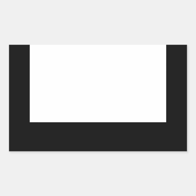 Cadre noir minimal Design Sticker R blanc (Devant)
