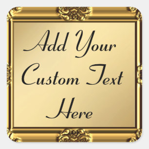 Cadre Or Élégant Sur Stickers Or