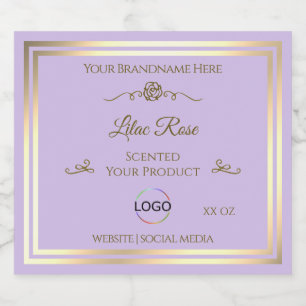 Cadre Or Étiquette de produit Lilac subtil avec lo