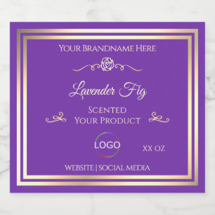 Cadre or Étiquette de produit Royal violet avec lo