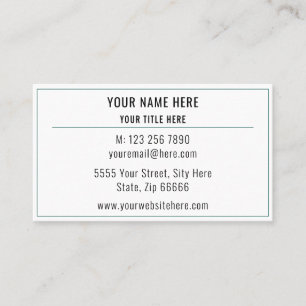 Cadre personnalisé Votre nom Carte de visite d'inf