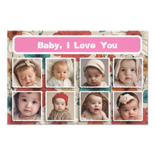 Cadre photo bébé, souvenir en collage de photos