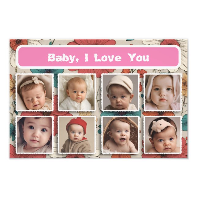Cadre photo bébé, souvenir en collage de photos (Devant)