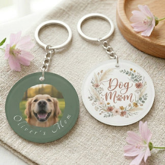 Cadre photo de maman de chien floral Boho
