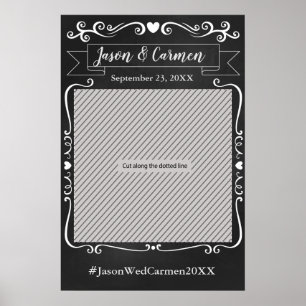 Cadre photo de mariage avec tableau noir comme acc