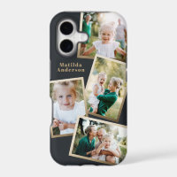 Cadre photo électronique de famille multi or style